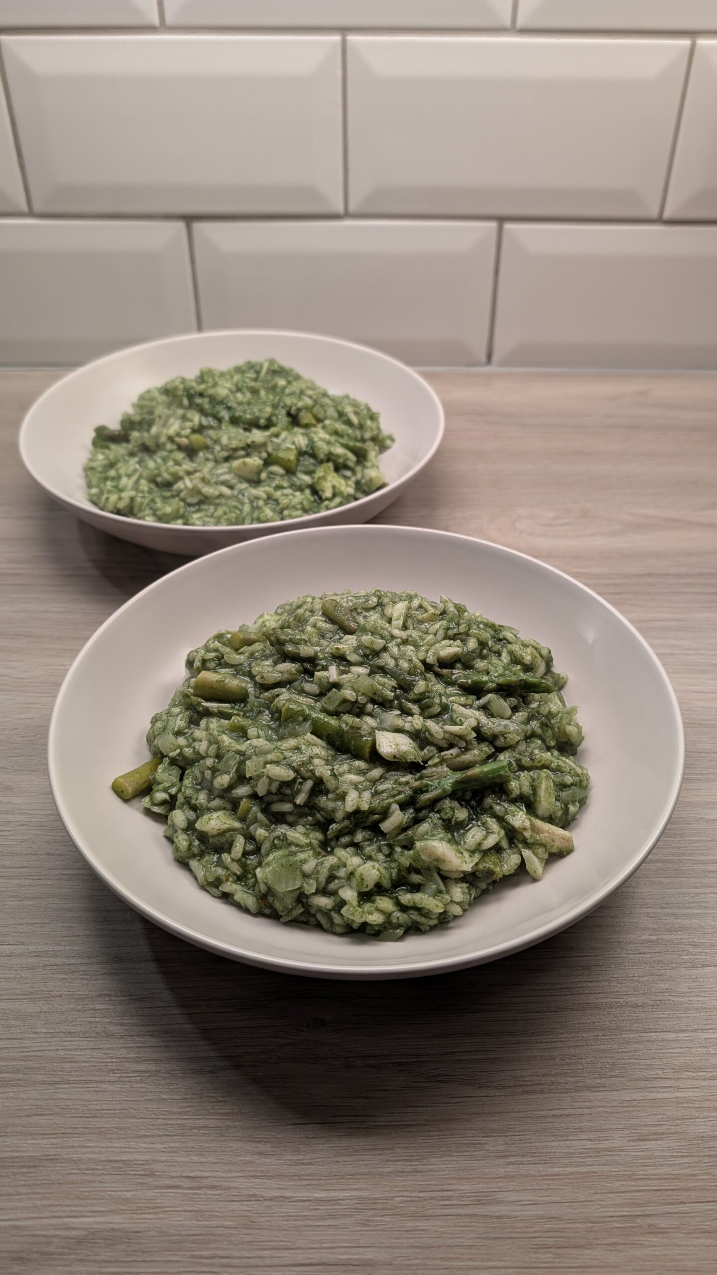 Cod, Asparagus and Spinach Risotto