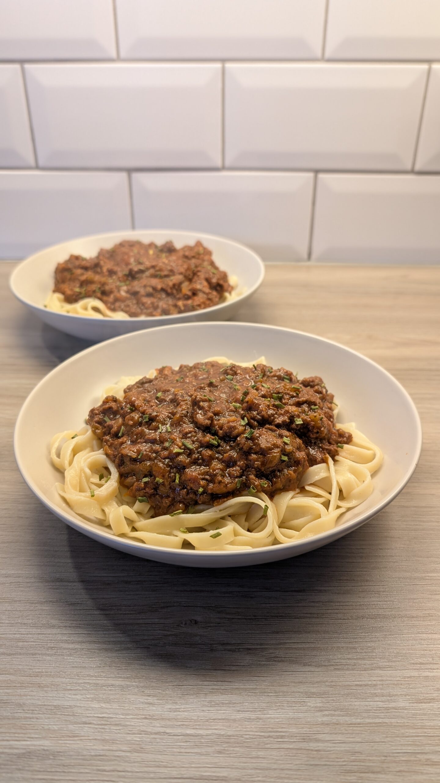 Red Wine Bolognese with Tagliatelle