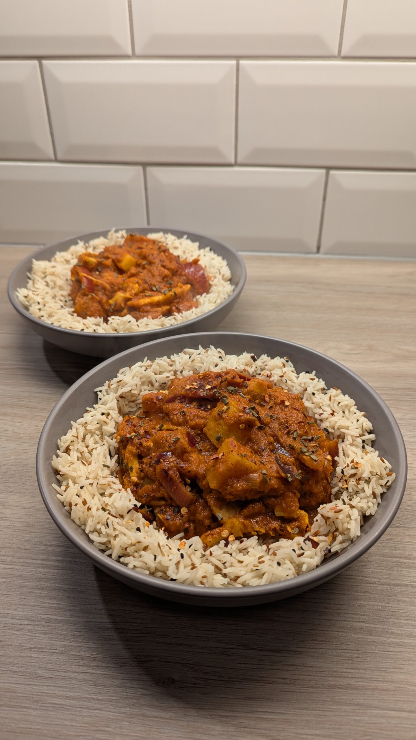 Roast Chicken and Potato Curry with Cumin Rice