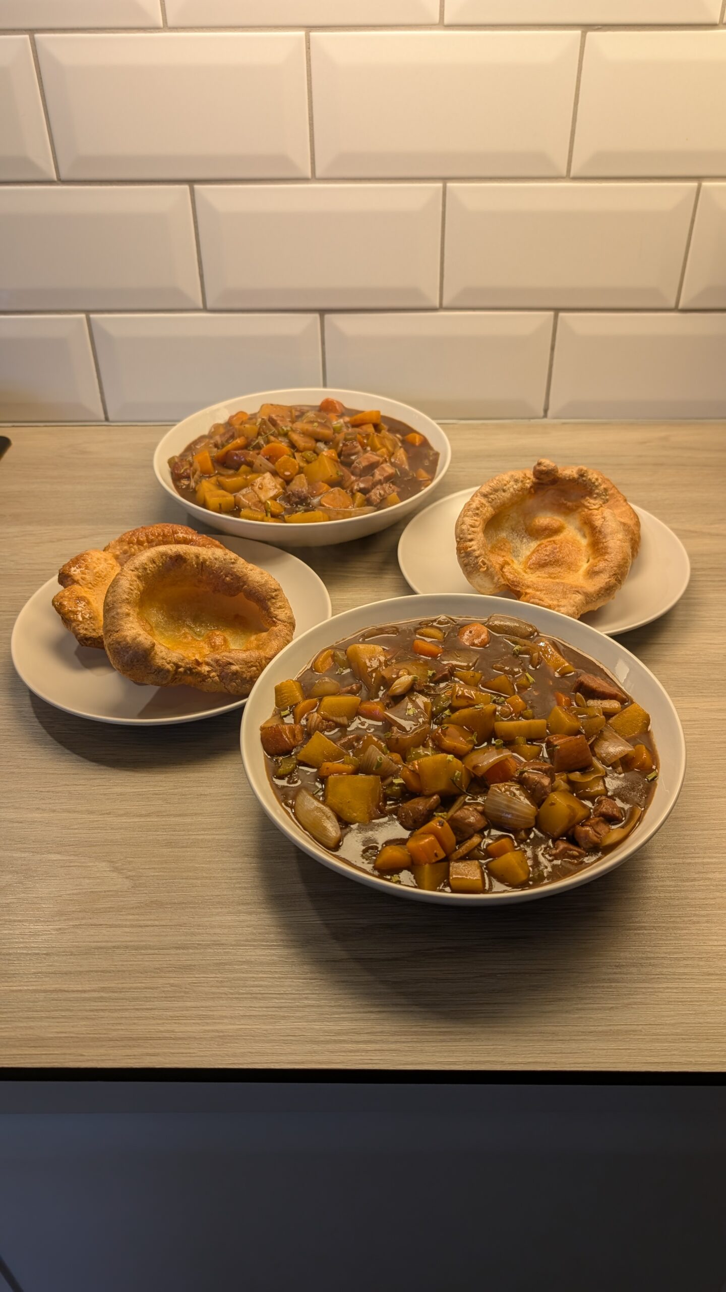 Pork Belly Stew with Yorkshire Puddings
