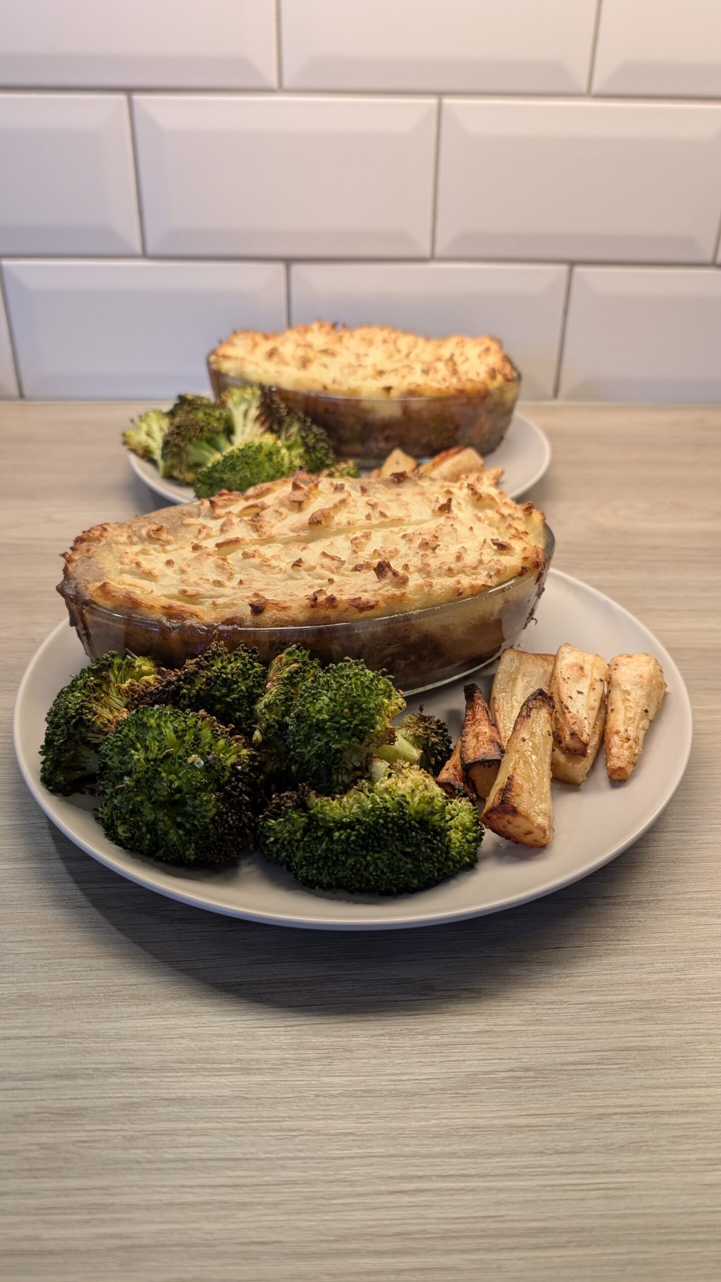 Shepherd’s Pie and Roasted Parsnips and Broccoli
