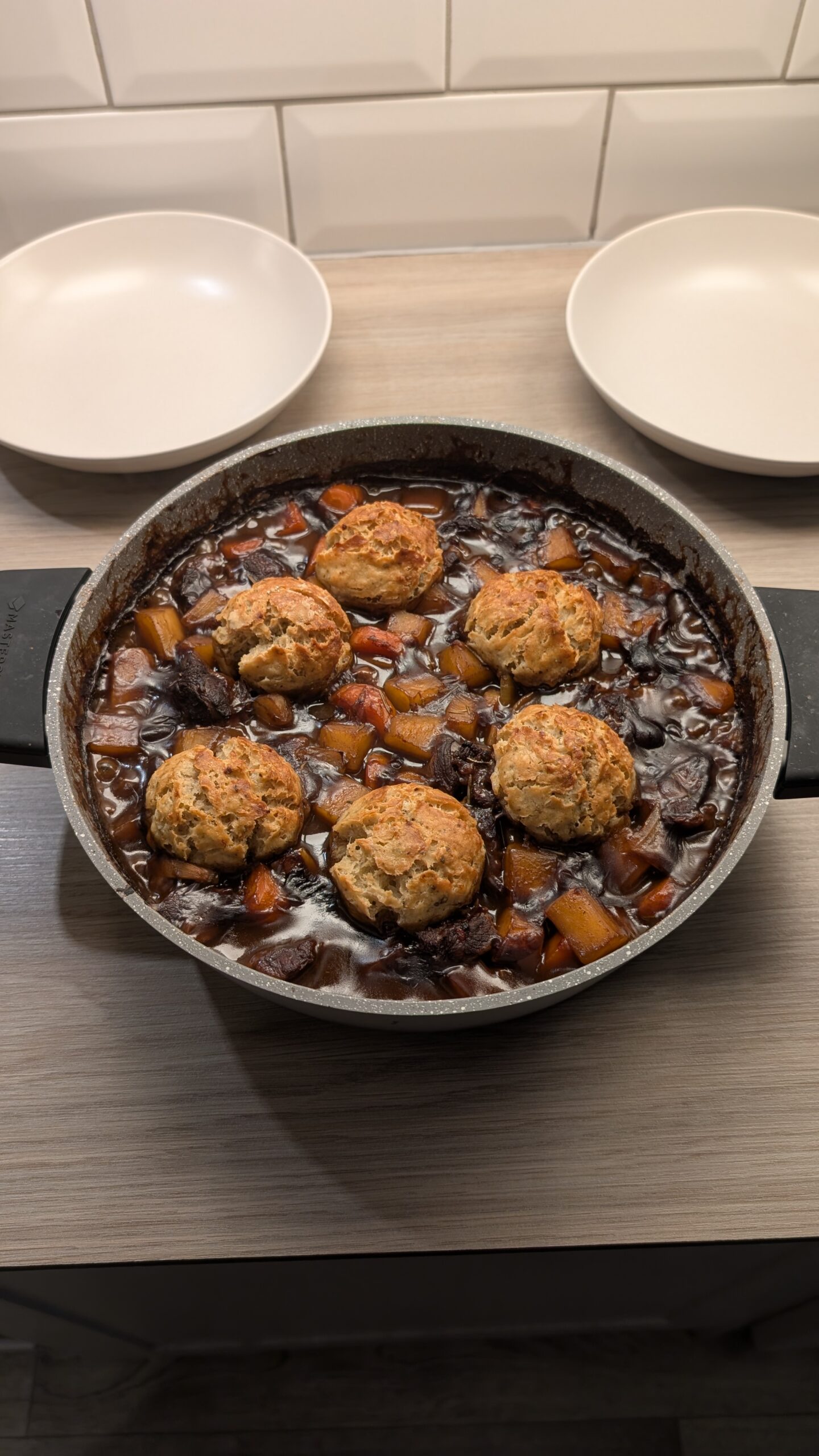 Red Wine Beef Shin Casserole with Sage and Onion Dumplings
