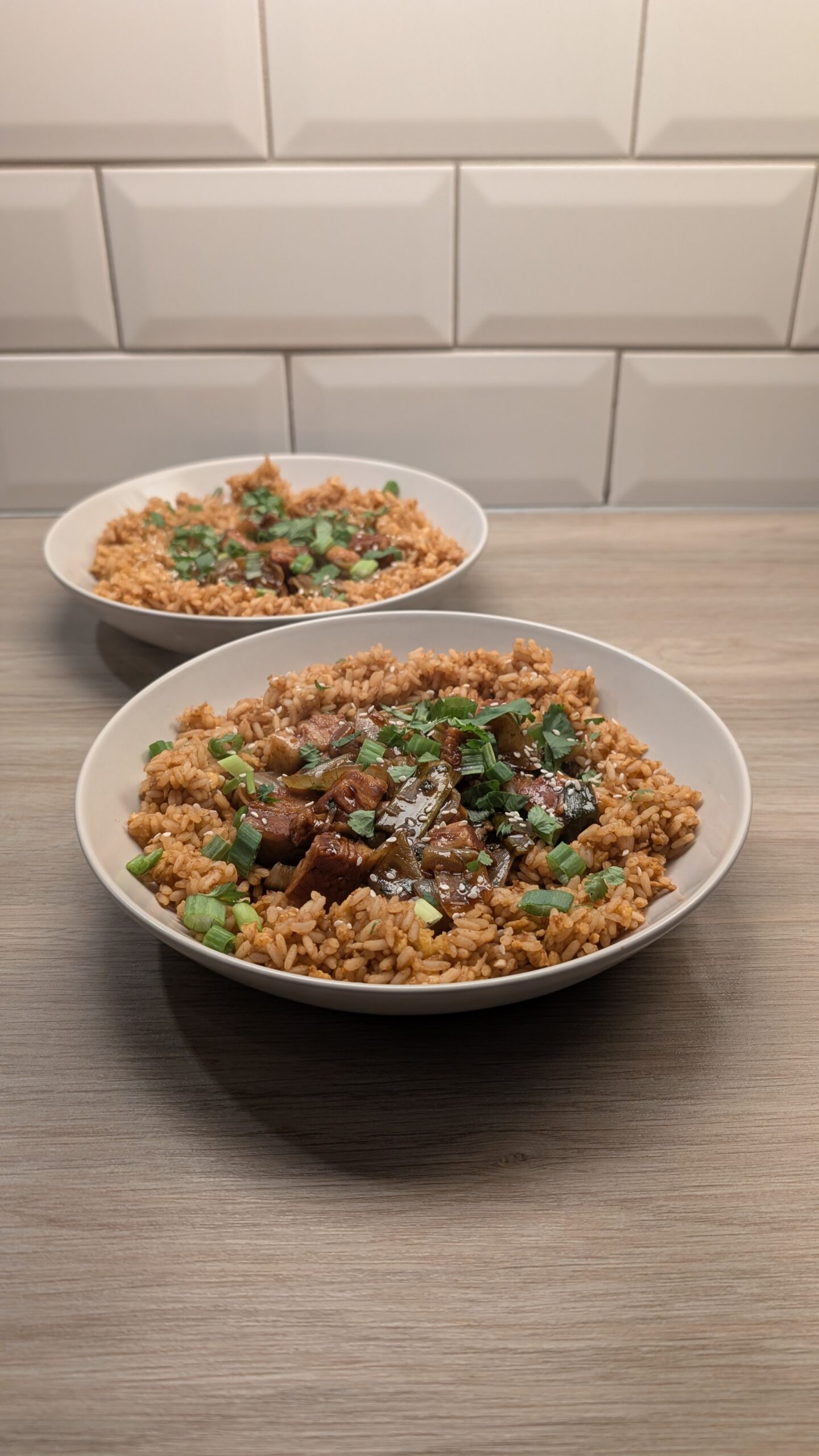 Sticky Pork Belly with Egg Fried Rice