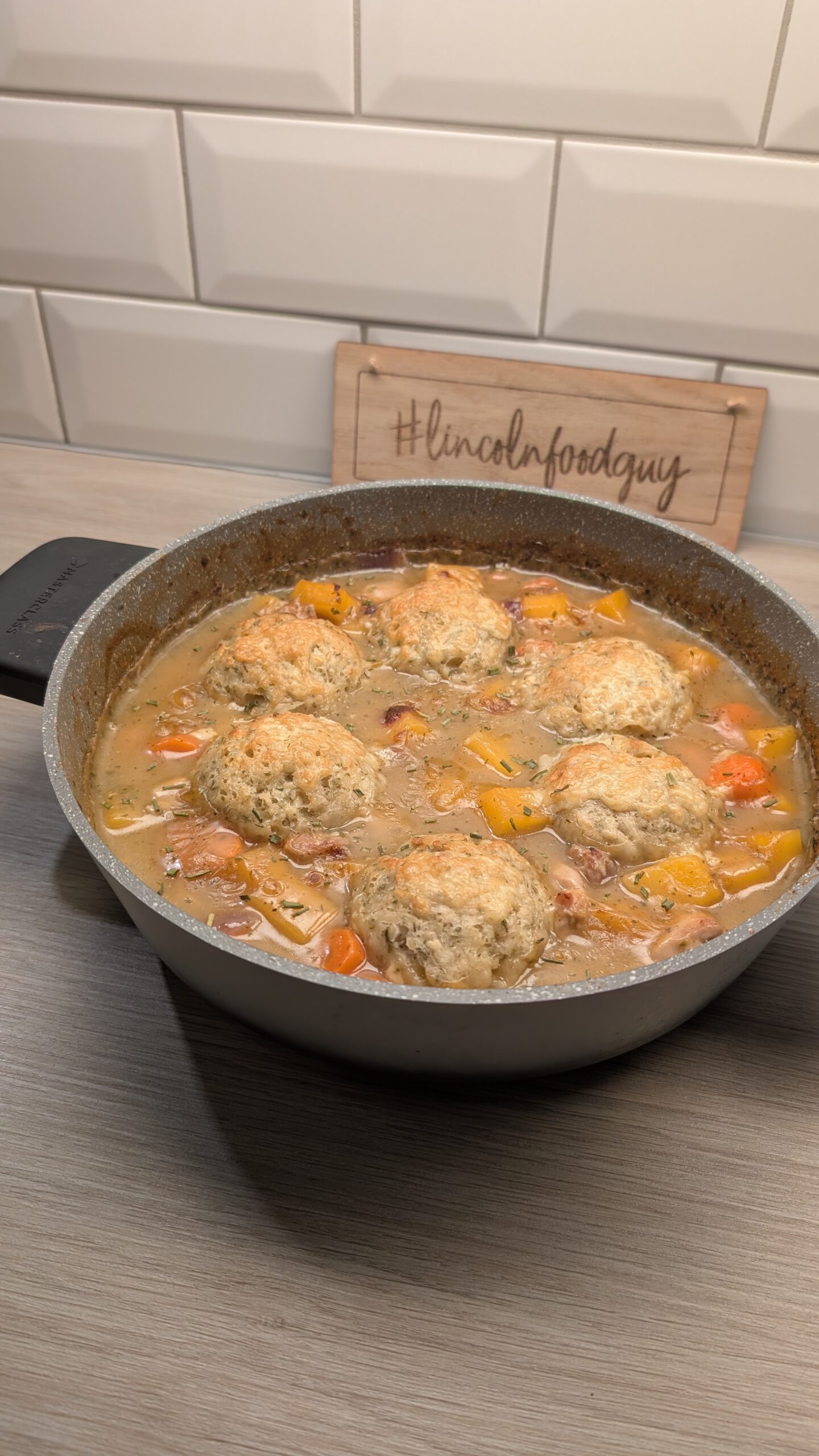 Chicken Casserole with Cheddar and Parsley Dumplings