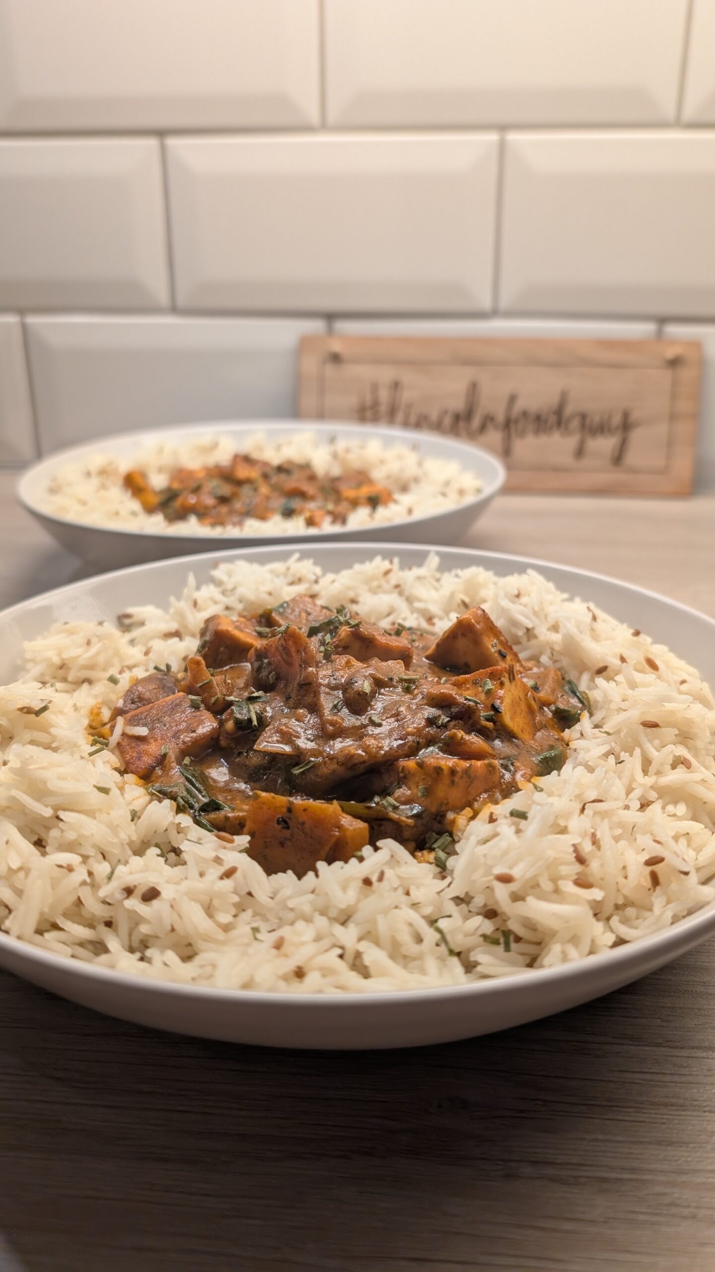 Paneer and Spinach Curry with Cumin Rice
