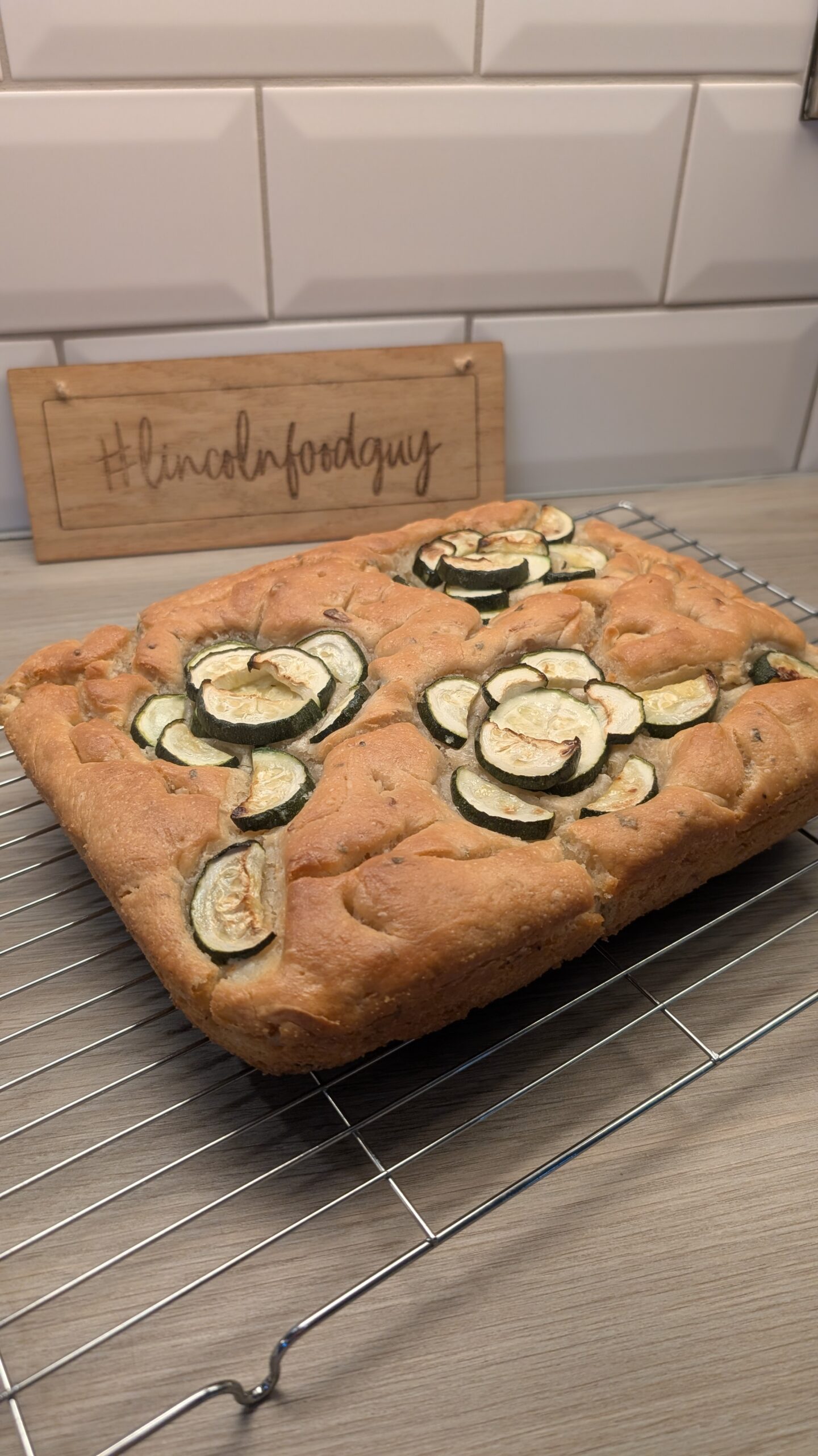 Garlic, Mint and Zucchini Focaccia